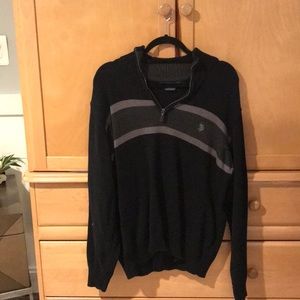 Large Polo quarter zip sweater black